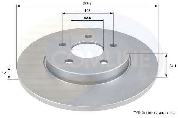 Comline ADC1219 Rear brake disc, non-ventilated ADC1219: Buy near me at 2407.PL in Poland at an Affordable price!