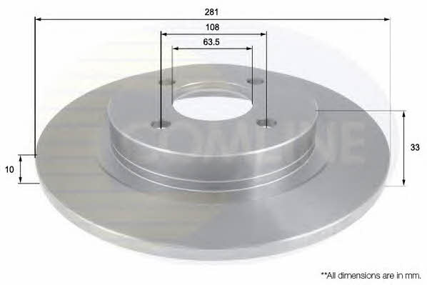 Comline ADC1224 Rear brake disc, non-ventilated ADC1224: Buy near me in Poland at 2407.PL - Good price!