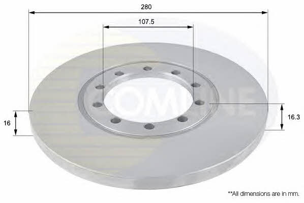 Comline ADC1233 Rear brake disc, non-ventilated ADC1233: Buy near me in Poland at 2407.PL - Good price!