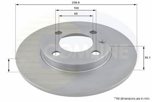 Comline ADC1402 Unventilated front brake disc ADC1402: Buy near me in Poland at 2407.PL - Good price!