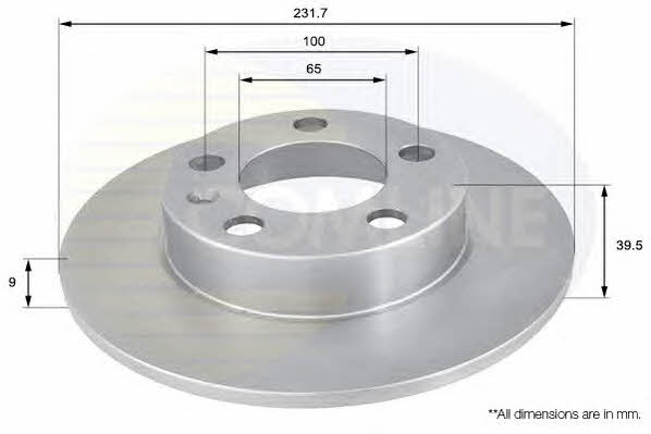 Comline ADC1414 Rear brake disc, non-ventilated ADC1414: Buy near me in Poland at 2407.PL - Good price!
