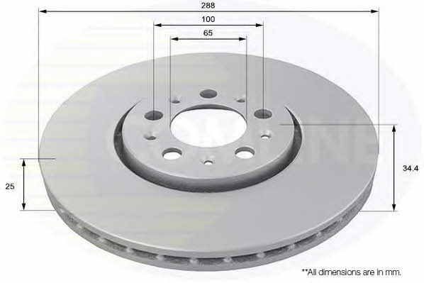 Comline ADC1420V Front brake disc ventilated ADC1420V: Buy near me in Poland at 2407.PL - Good price!