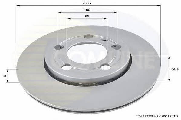 Comline ADC1461V Front brake disc ventilated ADC1461V: Buy near me in Poland at 2407.PL - Good price!