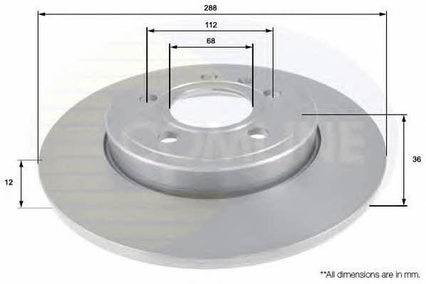 Comline ADC1468 Rear brake disc, non-ventilated ADC1468: Buy near me at 2407.PL in Poland at an Affordable price!