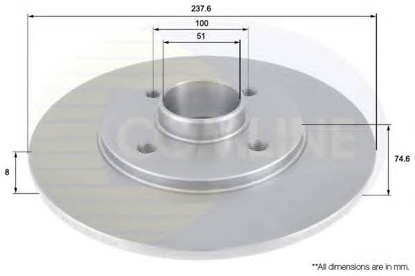 Comline ADC1526 Rear brake disc, non-ventilated ADC1526: Buy near me in Poland at 2407.PL - Good price!