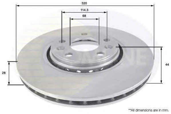Comline ADC1582V Front brake disc ventilated ADC1582V: Buy near me at 2407.PL in Poland at an Affordable price!