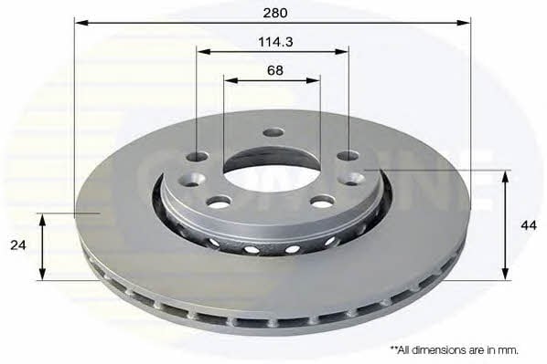 Comline ADC1585V Front brake disc ventilated ADC1585V: Buy near me in Poland at 2407.PL - Good price!