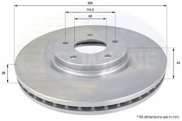 Comline ADC1587V Front brake disc ventilated ADC1587V: Buy near me in Poland at 2407.PL - Good price!