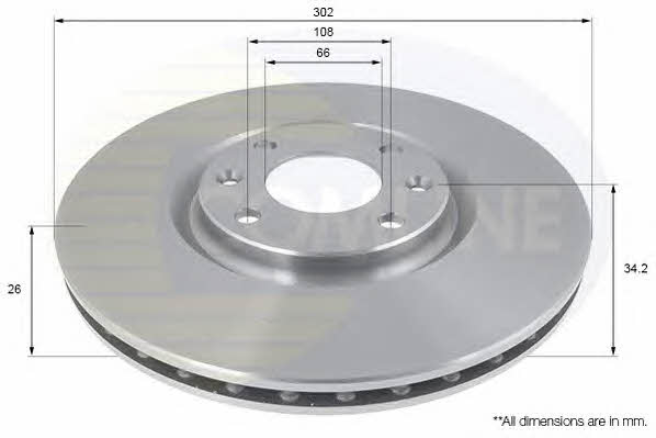 Comline ADC1592V Front brake disc ventilated ADC1592V: Buy near me in Poland at 2407.PL - Good price!
