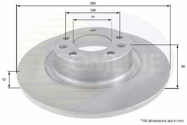 Comline ADC1596 Rear brake disc, non-ventilated ADC1596: Buy near me at 2407.PL in Poland at an Affordable price!