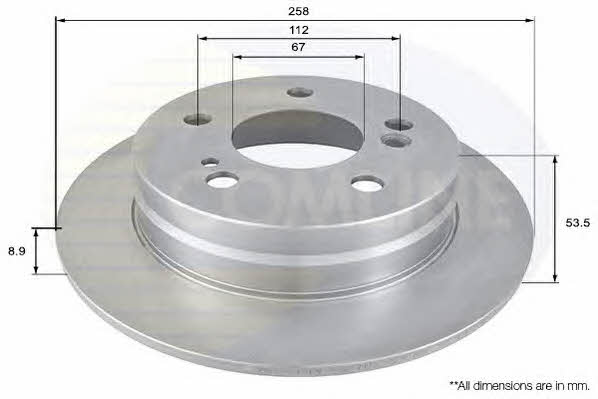 Comline ADC1611 Rear brake disc, non-ventilated ADC1611: Buy near me at 2407.PL in Poland at an Affordable price!