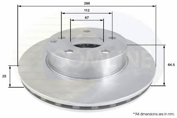 Comline ADC1656V Front brake disc ventilated ADC1656V: Buy near me in Poland at 2407.PL - Good price!