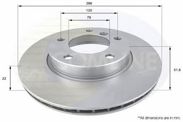 Comline ADC1702V Front brake disc ventilated ADC1702V: Buy near me in Poland at 2407.PL - Good price!