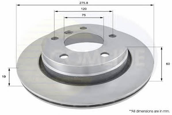Comline ADC1704V Rear ventilated brake disc ADC1704V: Buy near me at 2407.PL in Poland at an Affordable price!