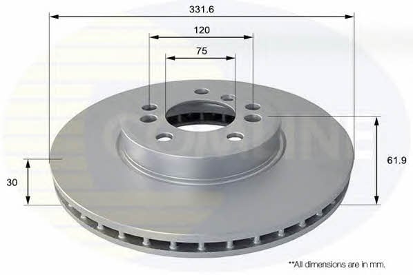 Comline ADC1707V Front brake disc ventilated ADC1707V: Buy near me at 2407.PL in Poland at an Affordable price!