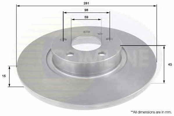 Comline ADC1807 Unventilated front brake disc ADC1807: Buy near me in Poland at 2407.PL - Good price!