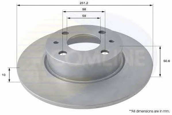 Comline ADC1809 Rear brake disc, non-ventilated ADC1809: Buy near me in Poland at 2407.PL - Good price!