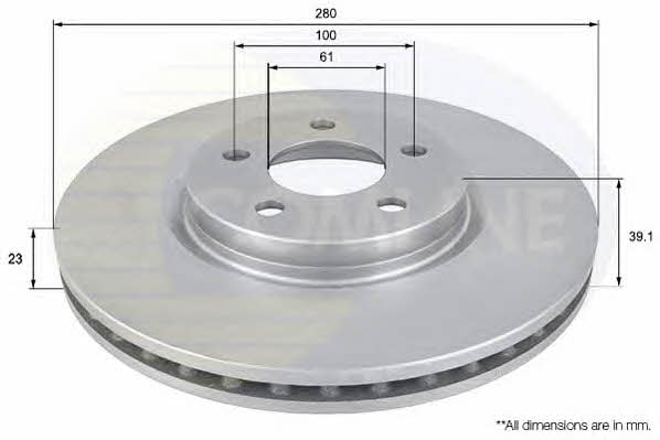 Comline ADC2311V Front brake disc ventilated ADC2311V: Buy near me at 2407.PL in Poland at an Affordable price!