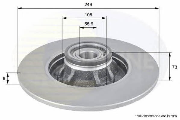 Comline ADC3018 Rear brake disc, non-ventilated ADC3018: Buy near me in Poland at 2407.PL - Good price!