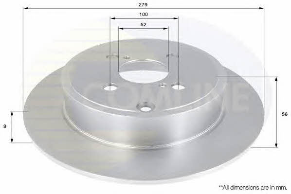 Comline ADC01116 Rear brake disc, non-ventilated ADC01116: Buy near me in Poland at 2407.PL - Good price!