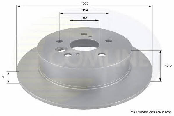 Comline ADC01121 Rear brake disc, non-ventilated ADC01121: Buy near me at 2407.PL in Poland at an Affordable price!