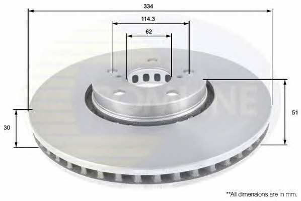 Comline ADC01125V Front brake disc ventilated ADC01125V: Buy near me in Poland at 2407.PL - Good price!