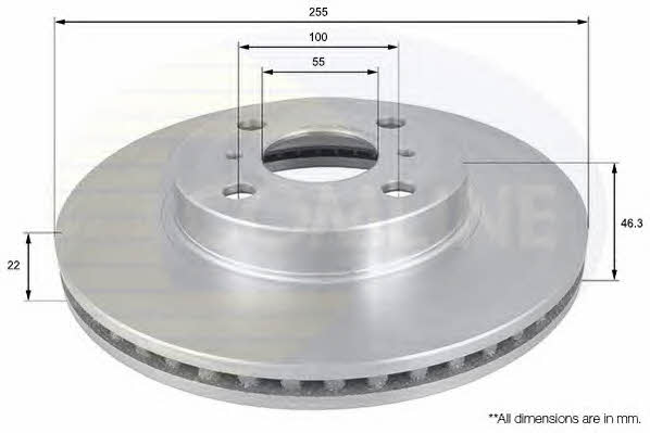 Comline ADC01126V Front brake disc ventilated ADC01126V: Buy near me in Poland at 2407.PL - Good price!