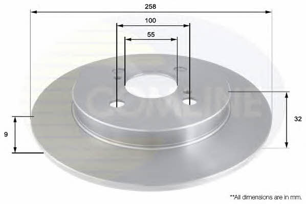 Comline ADC01127 Rear brake disc, non-ventilated ADC01127: Buy near me in Poland at 2407.PL - Good price!