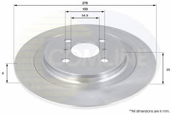 Comline ADC01132 Rear brake disc, non-ventilated ADC01132: Buy near me in Poland at 2407.PL - Good price!