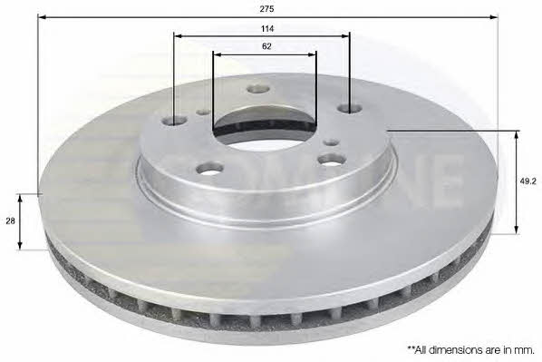 Comline ADC0145V Front brake disc ventilated ADC0145V: Buy near me in Poland at 2407.PL - Good price!