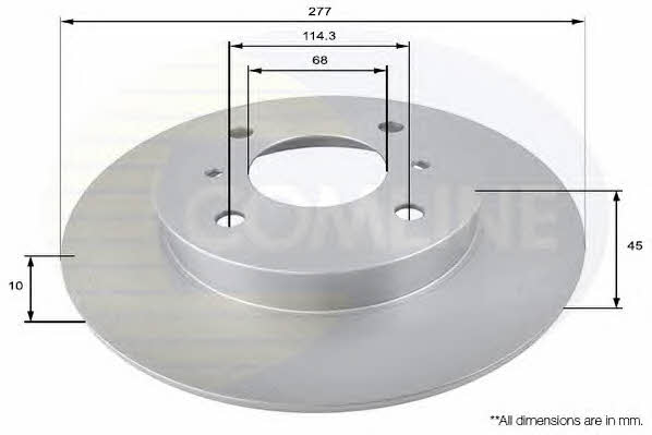 Comline ADC0259 Rear brake disc, non-ventilated ADC0259: Buy near me in Poland at 2407.PL - Good price!