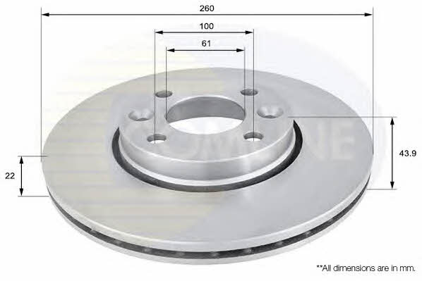 Comline ADC0266V Front brake disc ventilated ADC0266V: Buy near me at 2407.PL in Poland at an Affordable price!
