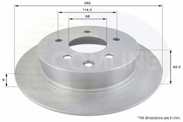Comline ADC0275 Rear brake disc, non-ventilated ADC0275: Buy near me in Poland at 2407.PL - Good price!