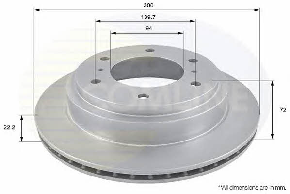 Comline ADC0360V Rear ventilated brake disc ADC0360V: Buy near me in Poland at 2407.PL - Good price!