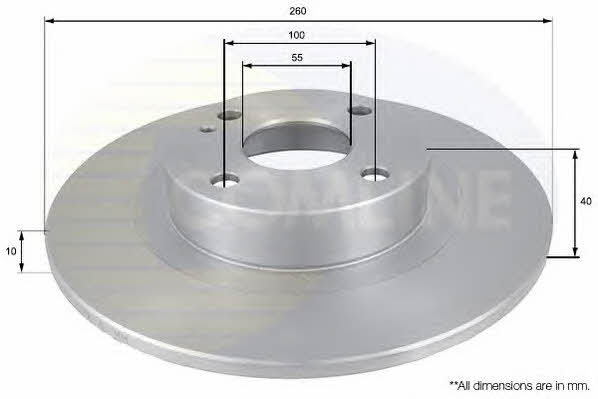 Comline ADC0438 Rear brake disc, non-ventilated ADC0438: Buy near me in Poland at 2407.PL - Good price!