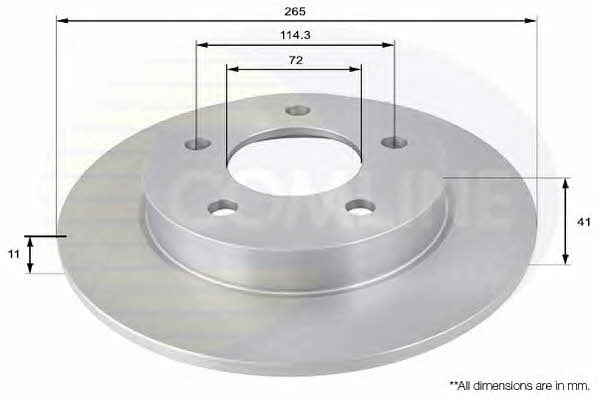 Comline ADC0448 Rear brake disc, non-ventilated ADC0448: Buy near me in Poland at 2407.PL - Good price!
