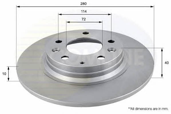 Comline ADC0450 Rear brake disc, non-ventilated ADC0450: Buy near me in Poland at 2407.PL - Good price!