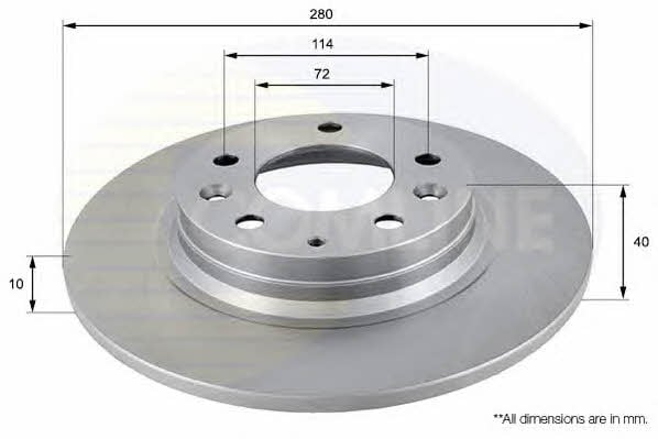 Comline ADC0450 Bremsscheibe hinten, unbelüftet ADC0450: Kaufen Sie zu einem guten Preis in Polen bei 2407.PL!