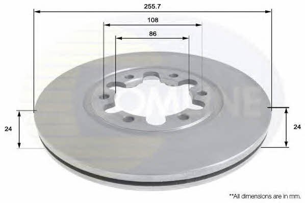 Comline ADC0452V Front brake disc ventilated ADC0452V: Buy near me at 2407.PL in Poland at an Affordable price!