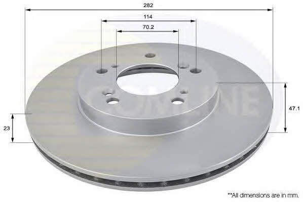 Comline ADC0531V Front brake disc ventilated ADC0531V: Buy near me in Poland at 2407.PL - Good price!