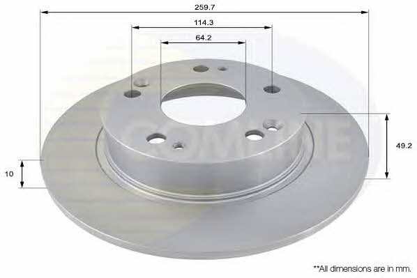 Comline ADC0549 Rear brake disc, non-ventilated ADC0549: Buy near me in Poland at 2407.PL - Good price!