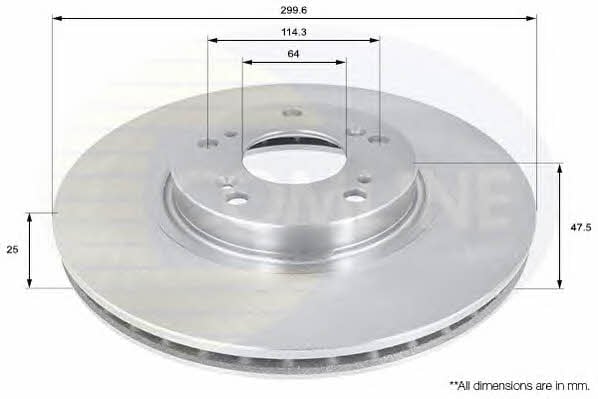 Comline ADC0552V Front brake disc ventilated ADC0552V: Buy near me in Poland at 2407.PL - Good price!