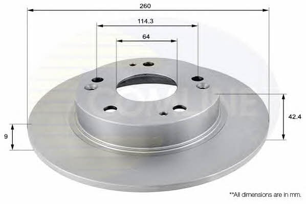 Comline ADC0555 Rear brake disc, non-ventilated ADC0555: Buy near me in Poland at 2407.PL - Good price!