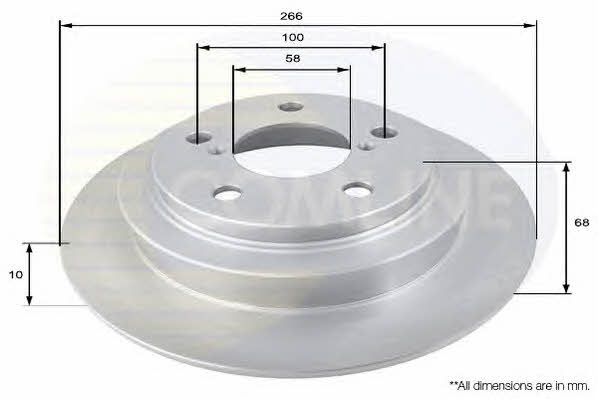 Comline ADC0809 Rear brake disc, non-ventilated ADC0809: Buy near me in Poland at 2407.PL - Good price!