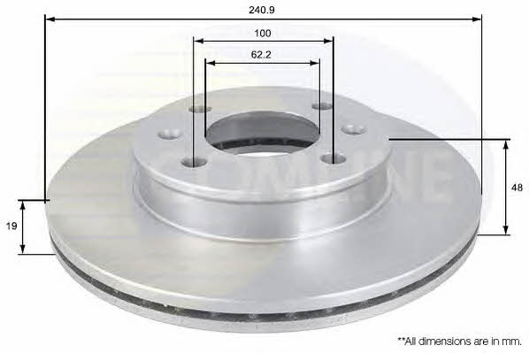 Comline ADC1039V Front brake disc ventilated ADC1039V: Buy near me at 2407.PL in Poland at an Affordable price!