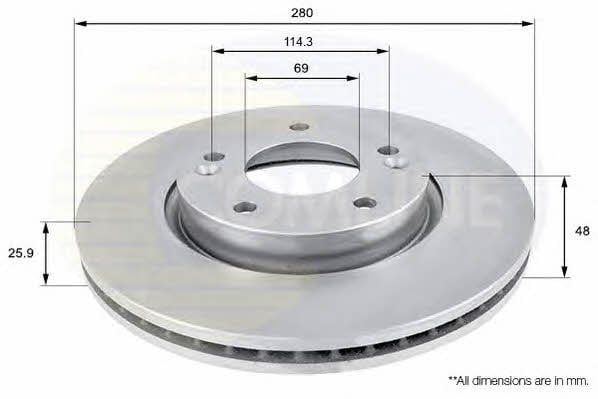 Comline ADC1041V Front brake disc ventilated ADC1041V: Buy near me at 2407.PL in Poland at an Affordable price!