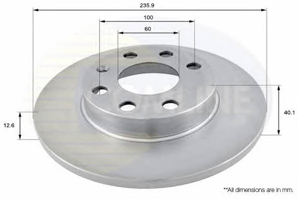 Comline ADC1101 Unventilated front brake disc ADC1101: Buy near me in Poland at 2407.PL - Good price!