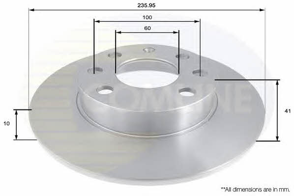 Comline ADC1103 Unventilated front brake disc ADC1103: Buy near me in Poland at 2407.PL - Good price!