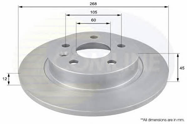 Comline ADC1152 Rear brake disc, non-ventilated ADC1152: Buy near me in Poland at 2407.PL - Good price!