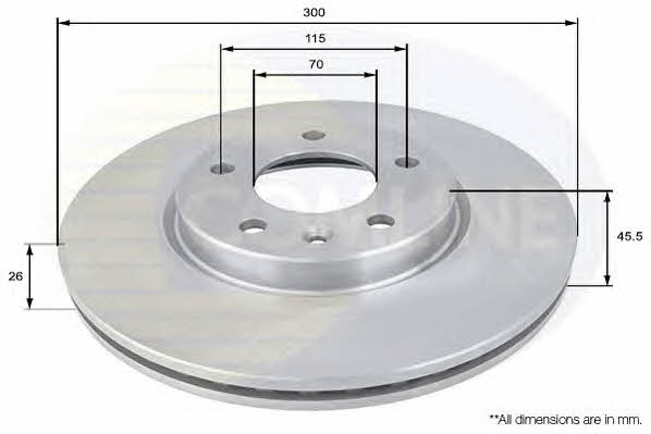 Comline ADC1153V Front brake disc ventilated ADC1153V: Buy near me at 2407.PL in Poland at an Affordable price!